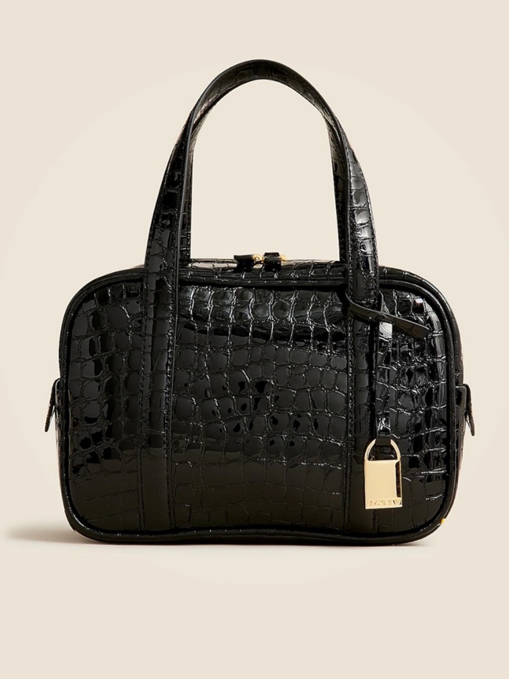 J. Crew Bowler Bag in Croc-Embossed Leather